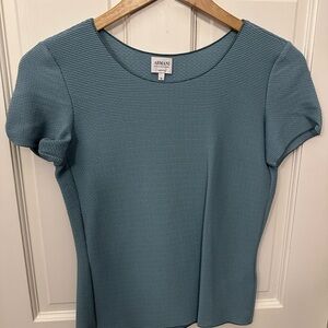 Armani Collezioni Women's Teal Short Sleeve Top